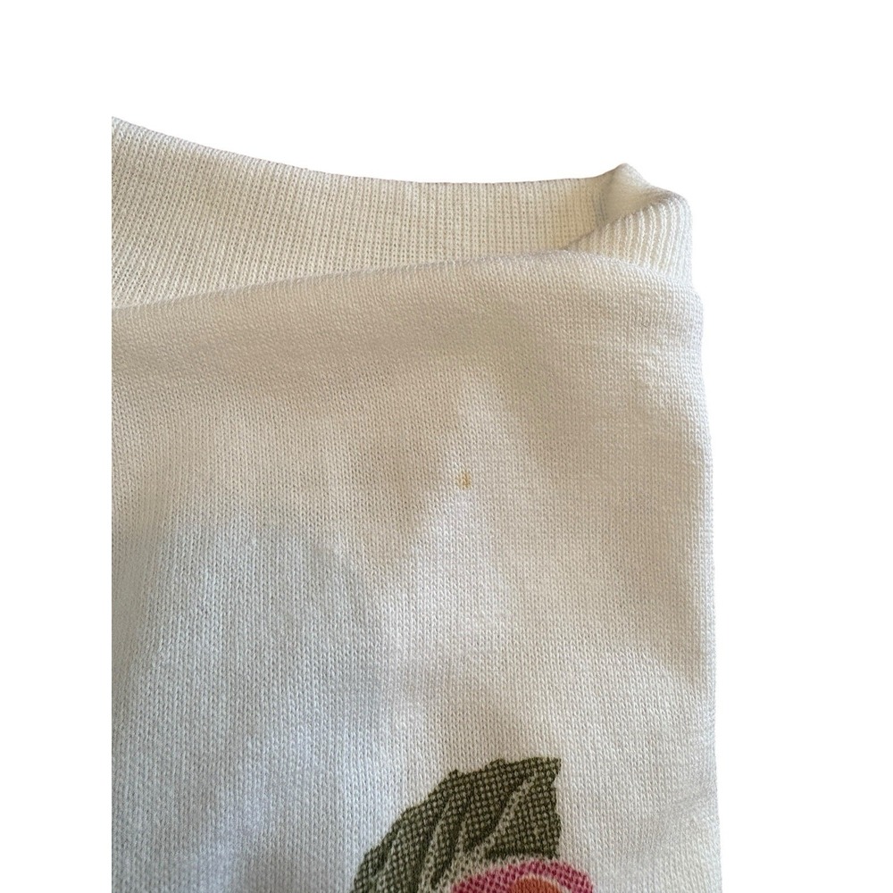 Vtg 90s Sportsgear White Floral Sweatshirt Dress's Oversized Sz M Grandmacore - Picture 9 of 9